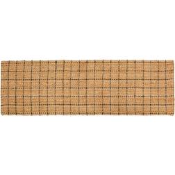 Dixie Freja Teppe Rutete Naturlig 80x250 cm Brun, Grå, Natur cm