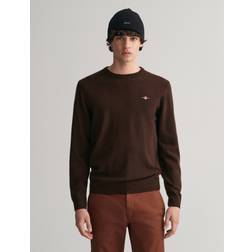 Gant Crewneck Sweater, Dark Brown Melange