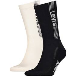 Levi's Unisex Footie Crew Sock 2er Pack, Black Marshmellow, 35-38