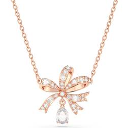 Swarovski Volta Rose Gold Plated Bow Necklace 5656741