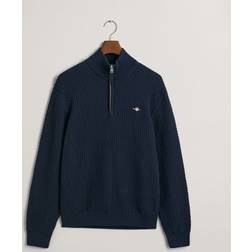 Gant COTTON TEXTURE HALFZIP Blå