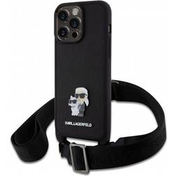 Karl Lagerfeld Saffiano Crossbody Metal Case for iPhone 15 Pro Max