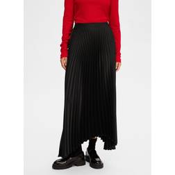Selected FEMME Kjol slfTina HW Long Plisse Skirt Svart