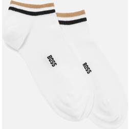 HUGO BOSS Herr 2P AS Uni Stripe CC tvåpack ankellånga strumpor med signaturränder, vit100, 39/42 SE