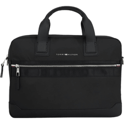 Tommy Hilfiger Herren Th erhöhte Nylon Computertasche, Schwarz