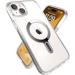 Speck iPhone 15 Plus Case-Presidio Perfect-Clear-ClickLock-MagSafe-6.7 Inch Phone Case-Clear/Chrome