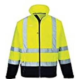 Portwest softshelljacka, Hi-Vis yellow/marinblå