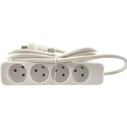 Solar Plus Stikdåse 4r u/j 1,5m hvid