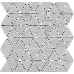 Altair Burgos Carrara Marble Triangle Mosaic Floor and Wall Tile 11