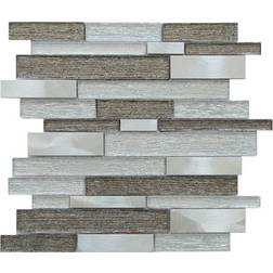 Altair Glena 11.8 Rectangular Laminated Glass Mosaic Mix Aluminum Wall Tile