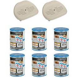 Intex removable hot tub seat 2 pack & replacement cartridges 6 pack