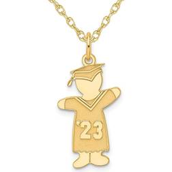 Harmony Class of 2023 boy charm necklace yellow plated sterling silver