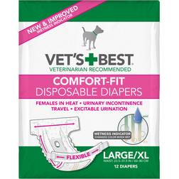 Vets Best Comfort Fit Dog Diapers Disposable Female Dog Diapers Leak Count