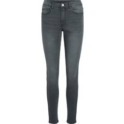 Vila Medelhög Midja Skinny Fit-jeans Grå