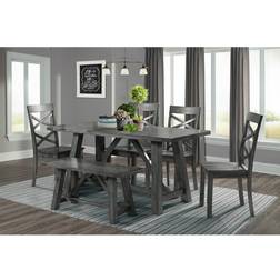 Picket House Furnishings Regan Gray Dining Set 64x64" 6