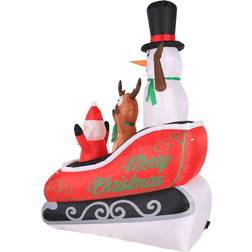 Occasions Airflowz Inflatable Santa Sleigh Ride, 8 ft Tall, Red Multi