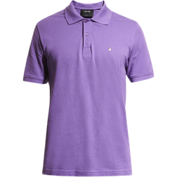 Jared Lang Men's Lightning Embroidery Polo Shirt - Purple