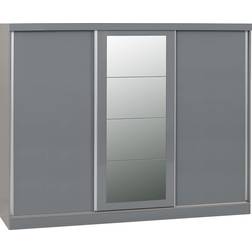 SECONIQUE Nevada Grey Gloss Wardrobe 243x194cm