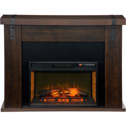 Homcom 35 Electric Fireplace with Mantel Remote 12H Timer 1400W Brown