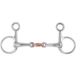 Shires Hanging Cheek Copper Lozenge Snaffle - Silver