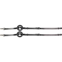 Horze Leather Side Reins with Rubber Donuts Black 00P unisex