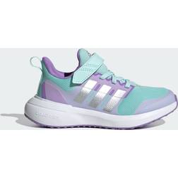 Adidas Fortarun 2.0 Cloudfoam Elastic Lace Top Strap Shoes - Semi Flash Aqua/Silver Metallic/Orchid Fusion