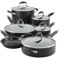 Anolon Advanced Hard-Anodized Onyx Cookware Set with lid 11 Parts