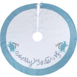 National Tree Company HGTV Home Collection-52" Sea "Merry Skirt Christmas Tree Skirt