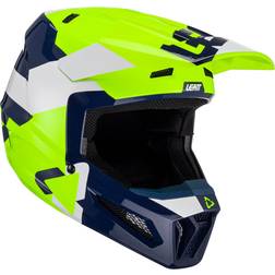 LEATT Lime S23, Motocrosshelm Neon-Grün/Dunkelblau/Weiß