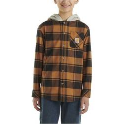 Carhartt Boys' Hooded Flannel Brown