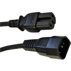 Smart 1m iec mains extension cable c14-c15 hot