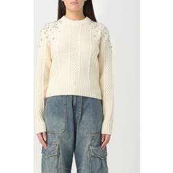 GOLDEN GOOSE Crystal Crop Sweater Cream