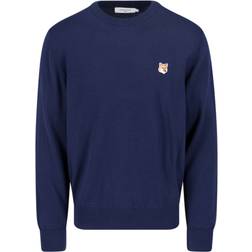 Maison Kitsuné "Fox Head" Crewneck Sweater Blue