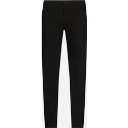 Dolce & Gabbana Black Slim-fit Stretch Jeans Man Denim Mehrfarbig