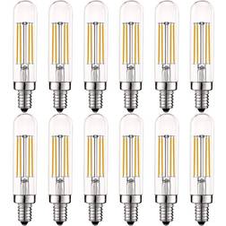 Luxrite t6 t6.5 edison led bulb 5w 3000k soft white dimmable 500lm e12 12-pack