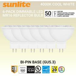 Sunlite 81120 MR16/LED/7W/12V/FL35/D/E/40K/CRI90 MR16 Flood LED Light Bulb