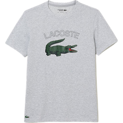 Lacoste Men's Sports Crocodile Print Jersey T-shirt - Grey Chine