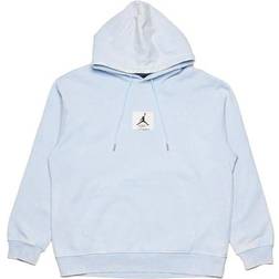 NIKE Men's Flight Washed Fleece Pullover Hoodie - Ice Blue/Sail