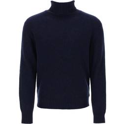 Ami Paris Tonal De Coeur Turtleneck Sweater - Blue