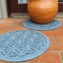 Bungalow Flooring Waterhog Flower Life Indoor-Outdoor Blue