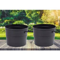 Whitefurze 2 Small Blacksmith Barrel Plant Pot With Handles