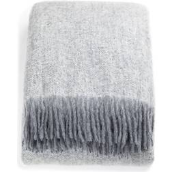 Stackelbergs Mohair Plaid Tæppe Hvid, Grå (170x130cm)