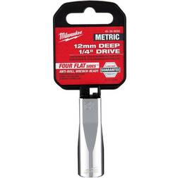 Milwaukee TOOL 45-34-9050 1/4 Drive 12mm Metric 6-Point Deep with Head Socket Wrench