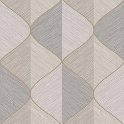Fresco Ogee Textured Geometric Natural Wallpaper