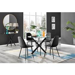 Furniturebox Novara Black Leg Round Kitchen Chair