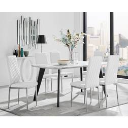 Furniturebox Andria Leg Marble Dining Set