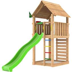 Jungle Gym Cabin 2.1 inkl. grön rutschkana