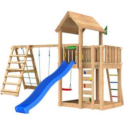 Jungle Gym Mansion 2.1 inkl. Climb Module och blå rutschkana