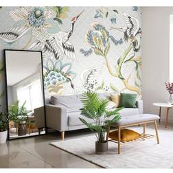 Origin Murals Cranes In Flight Grey Matt Smooth Paste The Wall Mural 300Cm Wide X 240Cm High