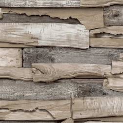 Grandeco Malay Natural Planked Wood Effect Wallpaper